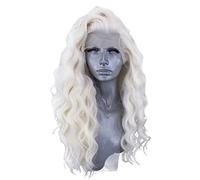 Refrescante White Wig Deep Curly Wavy Wigs For Women Lace Front Wigs For Daily Party Fashion Natural Looking Headband Wig Synthetic Wigs Adjustable