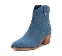 REFRESH - Ankle Boots Zip Closure for Women, Colour: Blue, Size: 41, navy, 5 UK