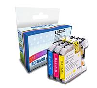 Refresh Cartridges Set of 3 Colour Compatible Ink Cartridge Replacements for Brother LC-223 (LC223C / M/Y)