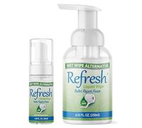 Refresh Liquid Wipe Wet Wipe Alternative - Toilet Tissue Moistener Foam 1- (combo Pack). Works on Any for a Custom Wipe, 50ml, 250ml