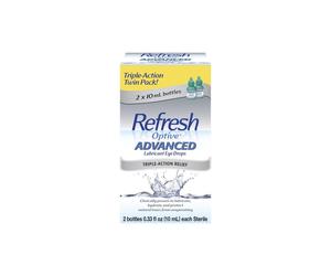 Refresh Optive Lubricant Eye Drops Advanced, 0.33 fl. Oz. bottles 2 Pk