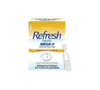 Refresh Optive Mega-3 Lubricant Eye Drops Non-Preserved Tears, 30 Single-Use Containers, 0.01 fl oz (0.4 mL)