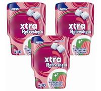 Refreshers Watermelon & Raspberry Sugar Free Chewing Gum Tub, 30pcs x 3, Fresh Fruit Flavour Snack Compatible with Extra Chewy Range with Welari Thank You Card | (13Pack)