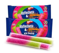 Refreshers & Wham Ice Duos Ice Lollies - 8 x 80ml Frozen Ice Pops - Dual Flavour Freezer Treats - Retro Sweet Inspired Summer Snacks (Pack of 2)