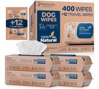 REFRESHIFY Pet Unscented 4 X 100pcs = 400 Wipes + Individual