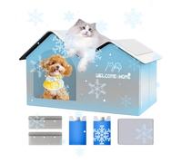 Refreshing Cat House - Cat House Cooling Foldable Indoor Outdoor, Large Cool Shelter with Folding Shade for Apartment Car Travel Balcony Camping Patio Garden