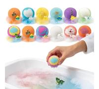 Refreshing Shower Salt Balls, Gentle Body Cleanser Set, 12pcs Bath Bombs with Fun Toy, Fizzy Bubble Shower Salt, Spa Bath Set with Soft Fragrance, Kids Tub Kit for Home Travel Hotel