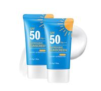 Refreshing Sunscreen for Face SPF 50 PA++++, Broad Spectrum UVA/UVB Protection & Water Resistant, Moisturizing Korean Sunscreen Lotion, Non-Greasy, Invisible Finish for Daily Use Under Makeup (2PC)