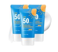 Refreshing Sunscreen for Face SPF 50 P Broad Spectrum UVA/UVB Protection & Water Resistant, Moisturizing Korean Sunscreen Lotion, Non-Greasy, Invisible Finish for Daily Use Under Makeup (3PC)