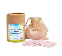 Refreshko Reusable Makeup Remover Pads 20 Pack with Washable Laundry Bag and Round Box for Storage | Natural Bamboo and Organic Cotton Rounds for All Skin Types - Eco-Friendly Reusable Cotton Pads