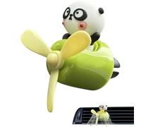 Refreshments | Cartoon Panda Pilot Car Air Freshener | Aromatherapy Perfume Fragrance Rotating Propeller for Outlet Decoration Men Women Living Room Bedroom Toilet