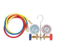 Refrigerant AC Diagnostic Manifold Gauge Set, Air Conditioning Tools with Color - Coded Hoses and Hook Kit for R - 12 R - 22 R502, for Automotive Home and Commercial A/C Systems