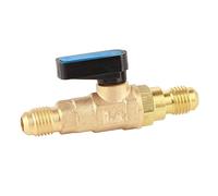 Refrigerant Ball Valve 1/4SAE Brass Air Conditioning Charging Valve Professional HVAC Refrigerant Control Tool for Home Commercial Use Durable Resistant