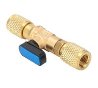 Refrigerant Ball Valve Brass Air Conditioning Refrigerant Shut-Off Valve Connecting to Hose Refrigeration Tools Refrigerant Ball Valve Adapter Refrigerant Ball Valve Connector G1/4''