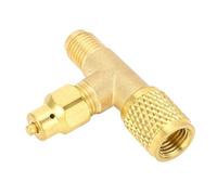 Refrigerant Charging Valve Exhaust Valve Brass High Strength Durable Wear Resistant for Air Conditioning Manifolds R22 R12 1/4 SAE 7/16 20 UNF Interface Tools