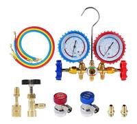 Refrigerant Distributor Gauge Air Conditioning Cooling Set with Hose 1/4 Inch Interface 500 PSI for R404A, R12, R22, R134A