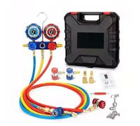 Refrigerant Manifold Kit - Hvac Gauge Set, Valve Meter, Air Conditioner Tool, Precision Measuring Device Build | Refrigerant Gauge Kit for Home, Workshop, Vehicle, Truck Service Maintenance