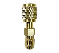 Refrigerant Tank Fitting Adapter | Reverse Thread 1/4 Inch Connector Systems AC Charging Adap-TER High Compatibility with A2L R32 R454B Tanks | Durable Brass Fitting for HVAC Split Air Conditioner