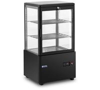Refrigerated Display Case 58 L Royal Catering 3 Levels Black Locking - Display Fridges by Black