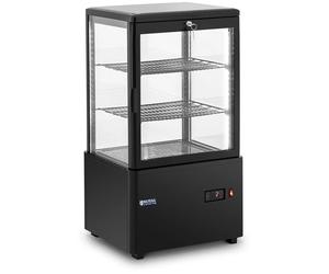 Refrigerated Display Case 58 L Royal Catering 3 Levels Black Locking - Display Fridges by Black