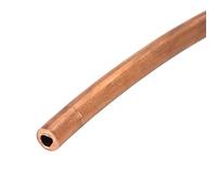 Refrigeration Tube, T2 Soft Copper Coil Tube Pipe ID 4mm OD 6mm Thickness 1mm for Refrigeration 2m Length, Industrial Tubing