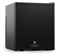 KLARSTEIN fridge, mini fridge with glass door, 44L mini fridge for drinks & snacks, fridge small & quiet, adjustable shelves, lock, changeable door hinge, height-adjustable feet