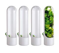 Refrigerator Cilantro Container - 7.4x3.5 inch BPA Free Case, Portable Keeper, Moisture Control Basket, Clear Compact Stand | Fridge Accessory