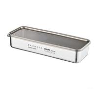 Refrigerator Compatible Large Capacity Stainless Steel Food Storage Box with Lid to Maintain Freshness and Hygiene (1000ml)