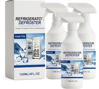 Refrigerator Defrost Spray, 120ml Fast Defrosting Spray for Freezer, De-Icer Spray for Fridge & Freezer, Fast Removal of Ice, for Freezers, Refrigerators, Glass, Easy to Use (3 Pcs)