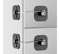 Refrigerator Door Locks,2 PCS Fridge Lock with 4 Keys and Strong Adhesive Child Safety Locks Set for Appliances Kitchen Cabinets Fridge Door Refrigerator Cabinet Drawer(Black 2Pack)