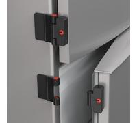 Refrigerator Door Locks Double Button Adhesive Fridge Lock with Keys, File Drawer Lock, Child Proof Freezer Door Lock and Child Baby Safety Cabinet Locks (Black-2)