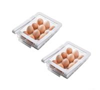 Refrigerator Drawer Organizers to Create Additional Storage Space, Clear and For Food Safe Plastic Organizers for Kitchen Fridges (6)