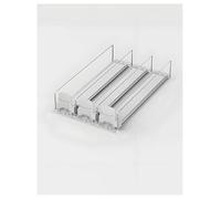 Refrigerator Drink Organizer Plastic Rack for Water Bottles, Soda & Beer Cans, Space-Saving Beverage Storage Bin (7.5 x 44 cm)