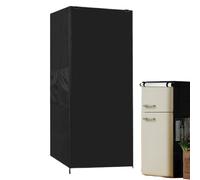 Refrigerator Dust Protector with Storage Organizer, Black Waterproof Fridge Cover with Cream Fridge Cover, Outdoor Fridge Cover