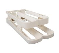 Refrigerator Egg Dispenser Space Saving Foldable Rolling Egg Holder Organizer Automatic Rolling Design Double Layer Storage For Home Kitchen HIPS Material 405g