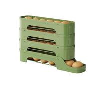 Refrigerator Egg Holder - Count Space Saving Rack with Gravity Slide Design, Fits Most Fridge Door Shelves, BPA-Free Plastic Organiser. (Green)