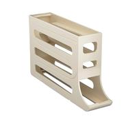 Refrigerator Egg Storage Box 4 Tier Holder Storage Box Egg Basket Container Organizer Rolldown Refrigerator Egg Dispenser(Light Yellow)