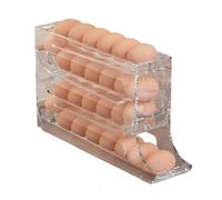 Refrigerator Egg Storage Box, 4 Tier Rolling Egg Holder Dispenser, Kitchen Automatic Scrolling Egg Holder Kitchen(Transparent)