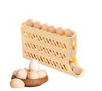 Refrigerator Egg Storage Box Automatic Scrolling Egg Holder Storage Box Fridge Kitchen Space Saver Egg Auto Rolling Egg tray(YELLOW)