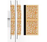 Refrigerator Handle Covers Set of 2,Fall Maple Leaf Fridge Door Protector Decorative,Thanksgiving Farmhouse Wood Orange Plaid Dishwasher Microwave Appliance Decor for Halloween Thanksgiving Christmas