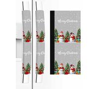 Refrigerator Handle Covers Set of 2, Gray Christmas Snowman Fridge Door Protector Decorative, Winter Snowflake Pine Tree Dishwasher Microwave Appliance Decor for Halloween Thanksgiving Christmas