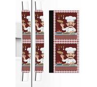 Refrigerator Handle Covers Set of 2, Ok Gourmet Cooking Fridge Door Protector,Funny Chef Kitchen Knife Fork Red Plaid Dishwasher Microwave Appliance Decor for Halloween Thanksgiving Christmas