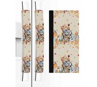 Refrigerator Handle Covers Set of 2, Thanksgiving Cute Cats Fridge Door Protector,Fall Pumpkins Autumn Leaves Farmhouse Dishwasher Microwave Appliance Decor for Halloween Thanksgiving Christmas
