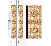 Refrigerator Handle Covers Set of 2, Thanksgiving Fall Fridge Door Protector Decorative, Sunflower Pumpkins Botanical Plaid Dishwasher Microwave Appliance Decor for Halloween Thanksgiving Christmas