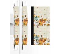 Refrigerator Handle Covers Set of 2, Thanksgiving Pumpkin Fridge Door Protector Decorative, Fall Sunflower Leaves Vintage Dishwasher Microwave Appliance Decor for Halloween Thanksgiving Christmas