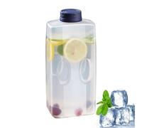 Refrigerator Juice Container - 2L Leak Proof Bottle, Drinkware Dispenser for Measuring, Clear Water | Versatile Iced Tea Drinkware Milk Coffee Outdoor Picnic Hiking Collection Sports