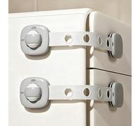 Refrigerator Latch for Kids,Toddlers and Children,Child & Baby Proofing Freezer Door Lock Safe,3M Adhesive Cabinet Drawer Door Latches,Multi-Purpose for Furniture Kitchen Ovens Toilet Seats (2 Pack)