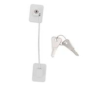 Refrigerator Lock 10.4 X 1.7 X 0.7in White Adhesive Cabinet Drawer Locks with 2 Keys, Kid Proof Freezer Door Lock for Fridge Cabinet Windows