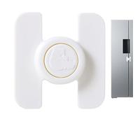 Refrigerator Lock, Cabinet Drawer Latch, 6.8x6.5x2 Cm/2.7x2.6x0.8inch Adhesive No-Drill Child Safety, Strong Baby Proof Closure, 2 Pack White for Kitchen Oven Door Home Protection