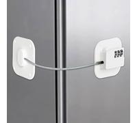 Refrigerator Lock, Fridge Locks for Kids Cabinet Locks Baby Proofing Child Safety Locks for Upright Freezer Drawers Cabinets Doors Windows Dressers Stove (White - 1 Pack)